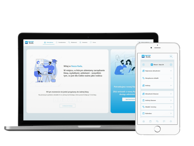 Nasza Rada - aplikacja do zarządzania Radą rodziców - interfejs aplikacji